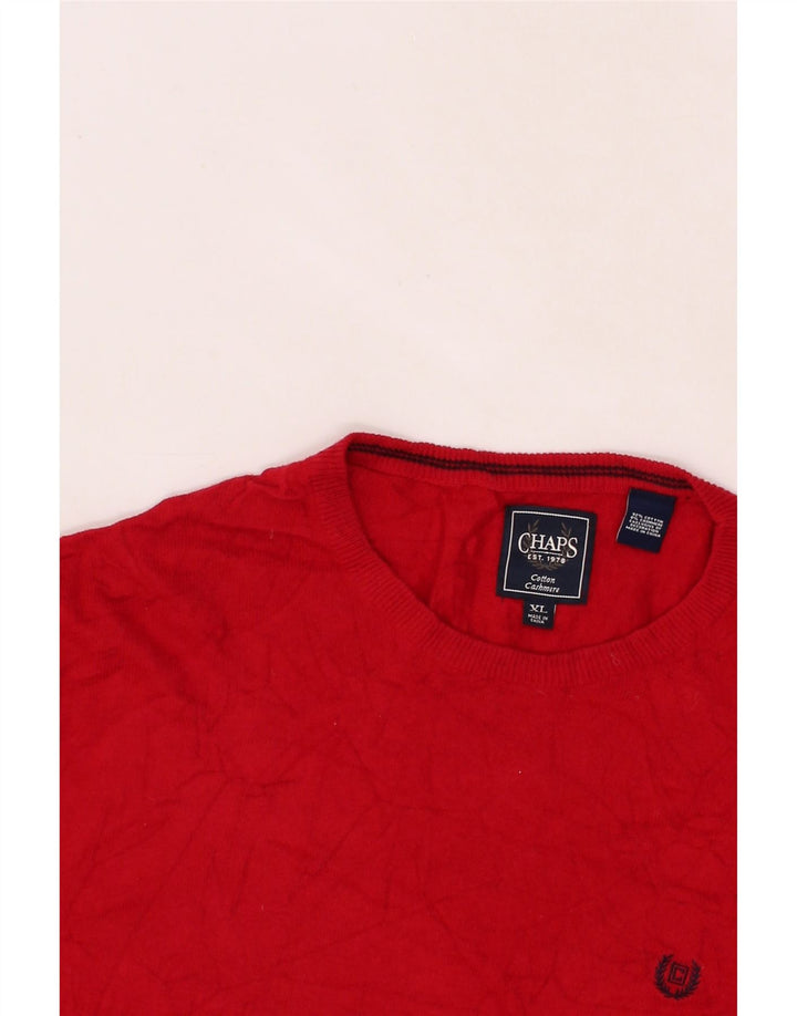 CHAPS Mens Crew Neck Jumper Sweater XL Red Cotton Vintage Chaps and Second-Hand Chaps from Messina Hembry 