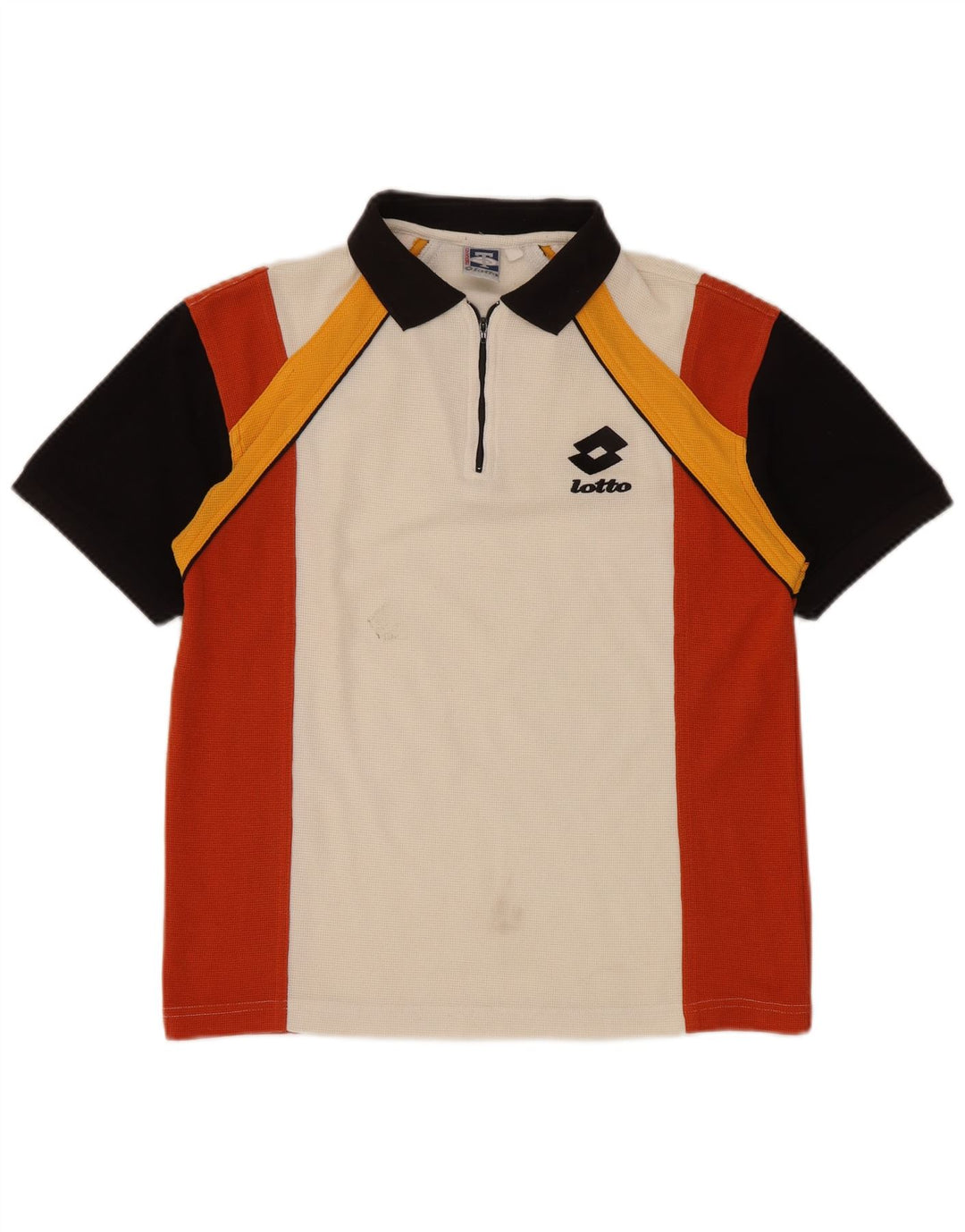LOTTO Mens Polo Shirt UK 36/38 Small White Colourblock Polyester