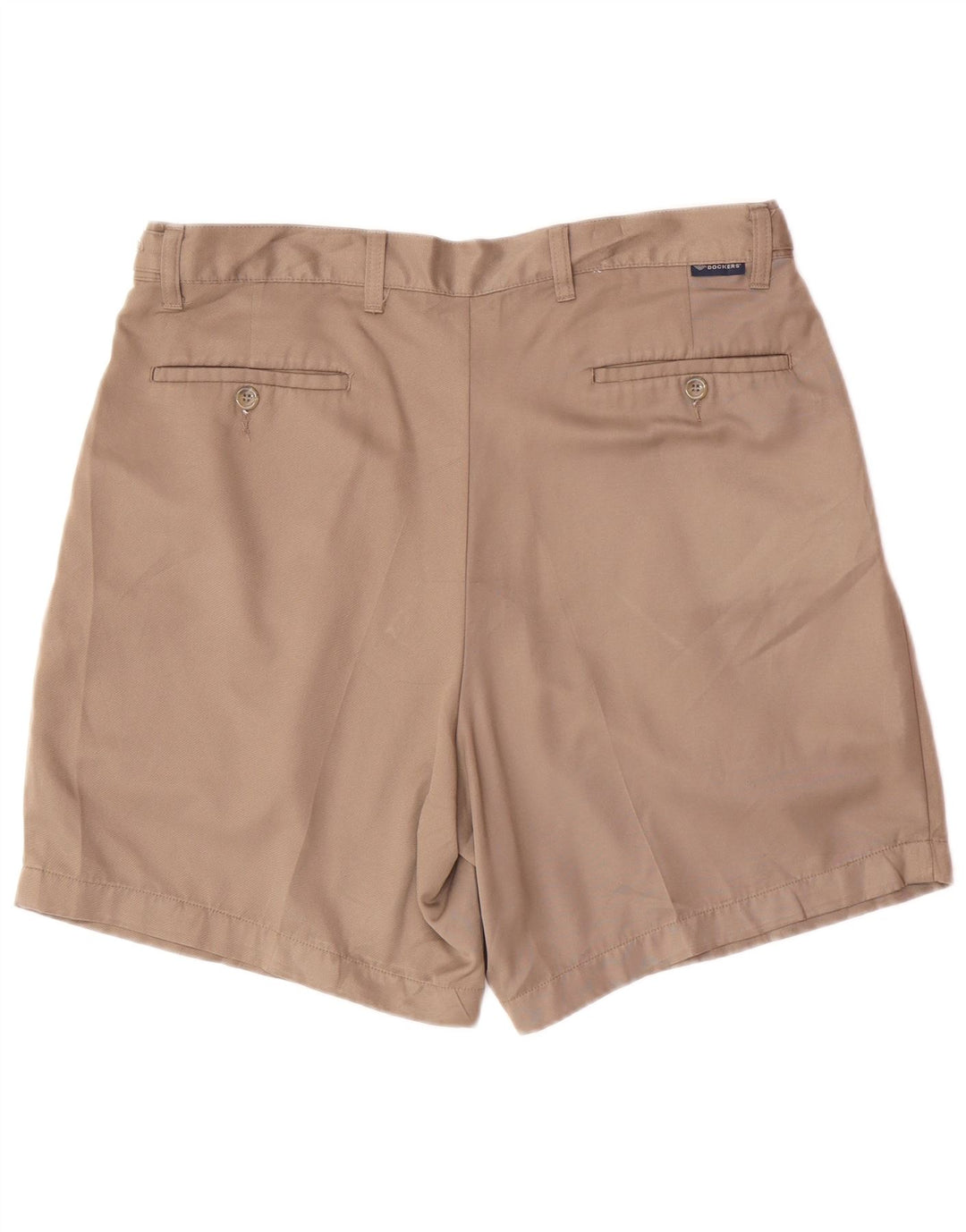 DOCKERS Mens Pegged Chino Shorts W36 Large Brown Polyester