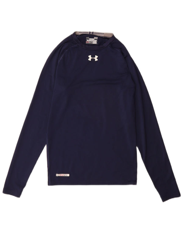 Under Armour Mens Heat Gear Top Long Sleeve Large Navy Blue