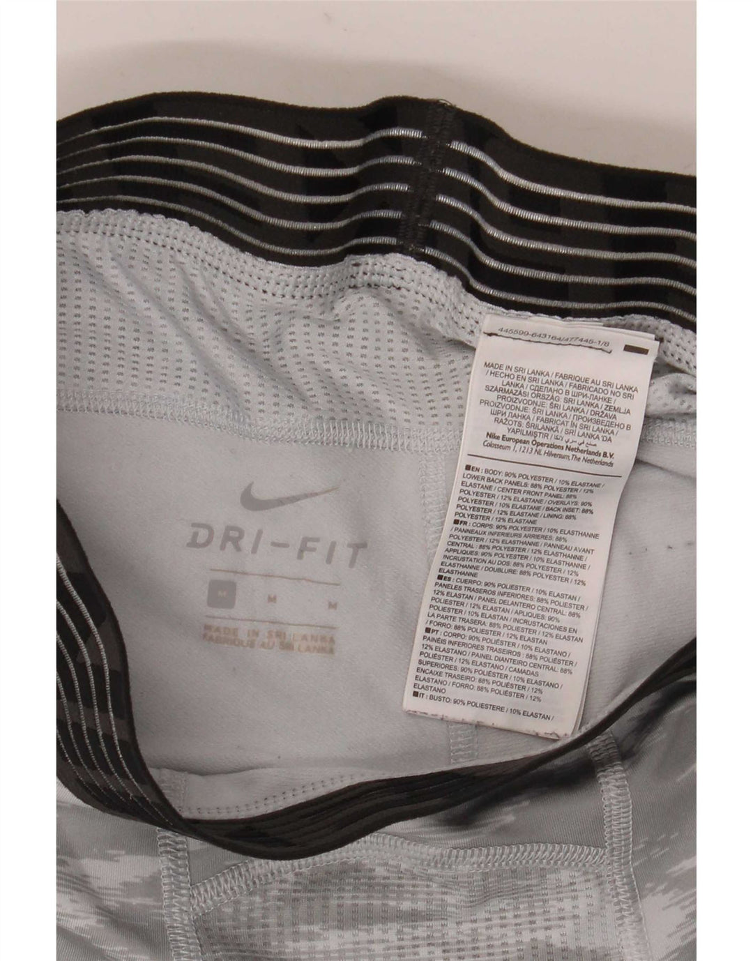 Nike Mens Dri Fit Leggings Medium Grey Camouflage Polyester