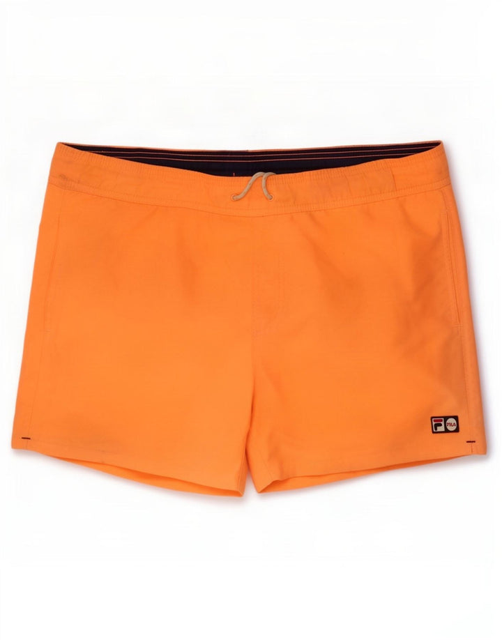 Fila Mens Swimming Shorts Large Orange Polyester