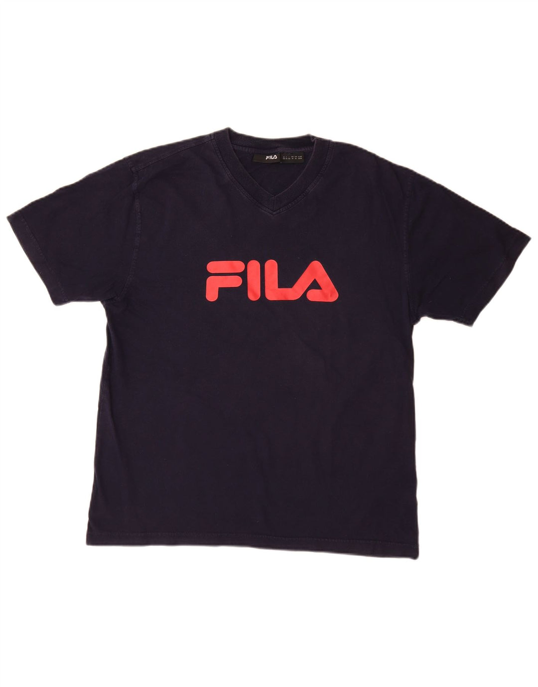 FILA Mens Graphic T-Shirt Top Medium Navy Blue Cotton