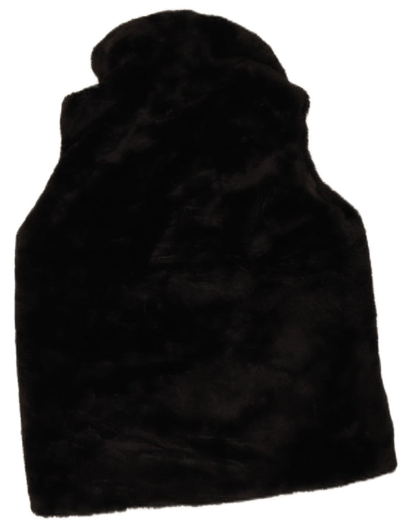 M&Co Womens Faux Fur Gilet UK 12 Medium Black Polyester