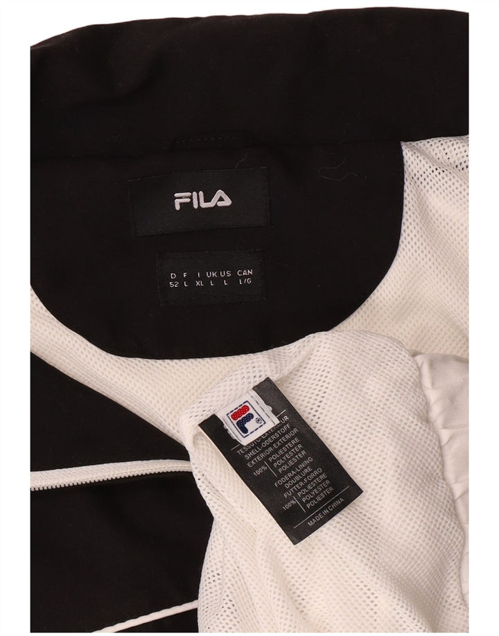 Fila Mens Tracksuit Top Jacket Large Off White Colourblock Polyester