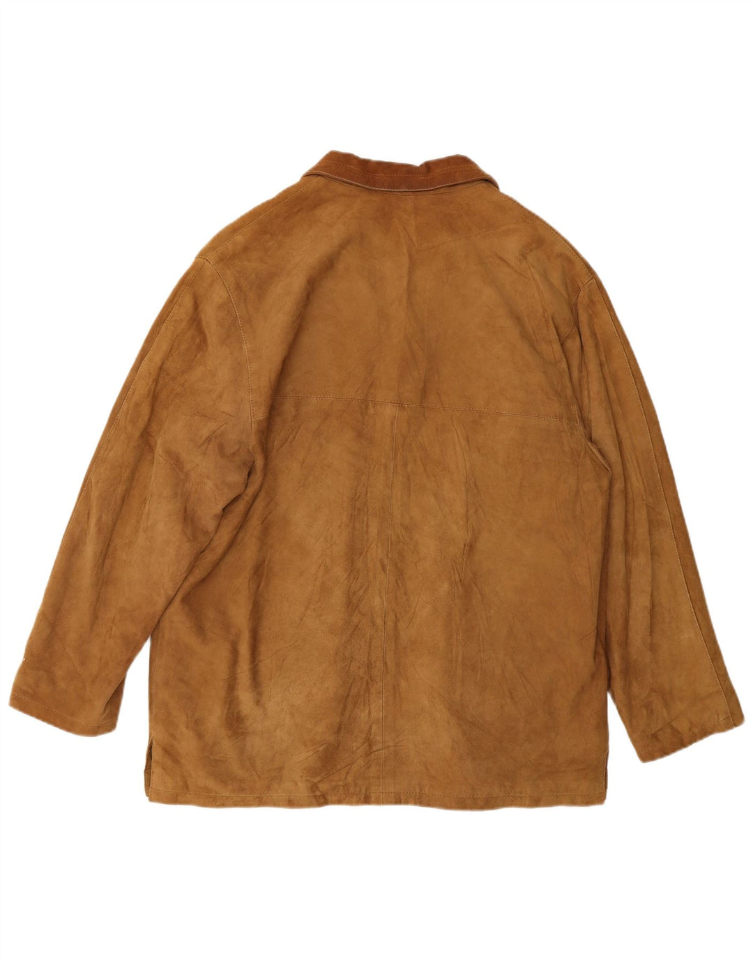 VINTAGE Womens Oversized 3 Button Suede Blazer Jacket UK 10 Small Beige