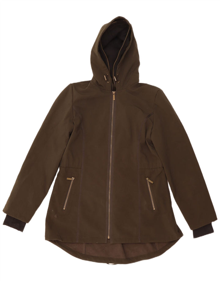French Connection Womens Hooded Parka Jacket UK 16 Large Khaki Polyester