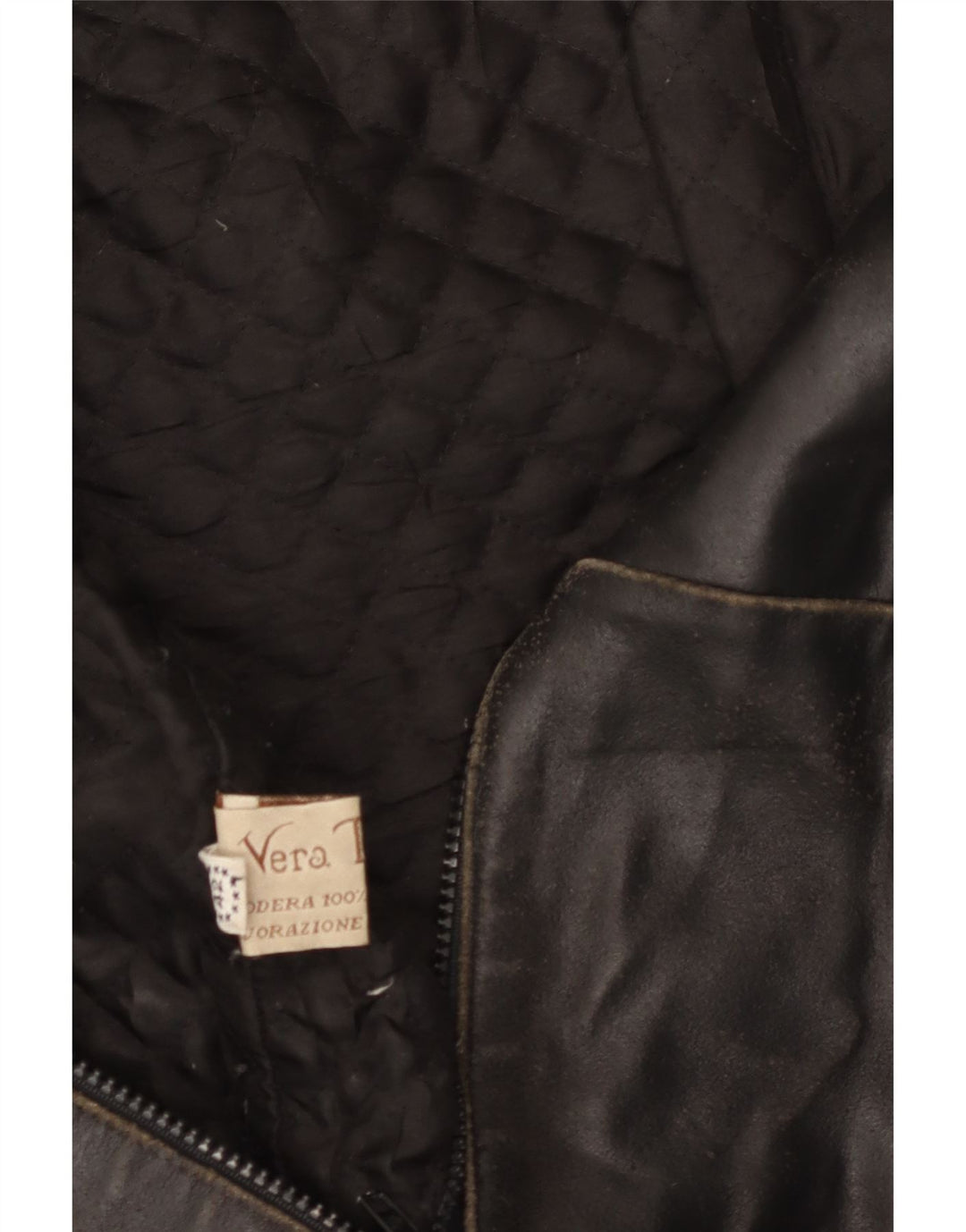 VINTAGE Womens Leather Jacket IT 42 Medium Black Leather