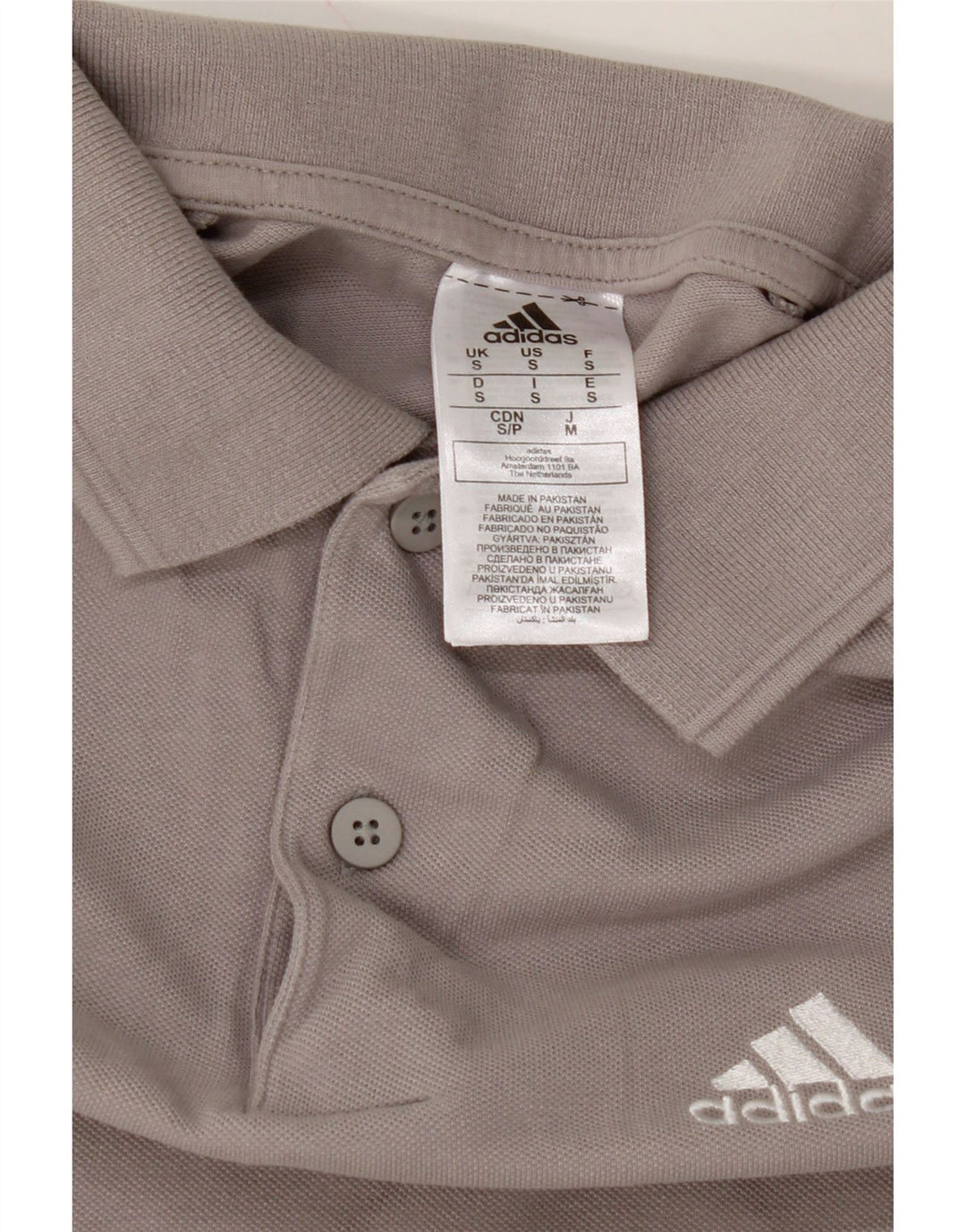 ADIDAS Mens Polo Shirt Small Grey Cotton Vintage Adidas and Second-Hand Adidas from Messina Hembry 