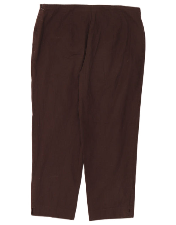Marks & Spencer Womens Straight Capri Trousers UK 12 Medium W30 L22 Brown
