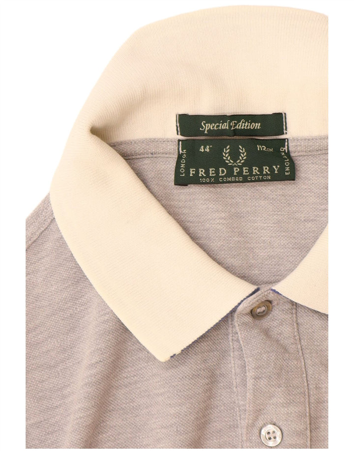 FRED PERRY Mens Polo Shirt Medium Grey Cotton