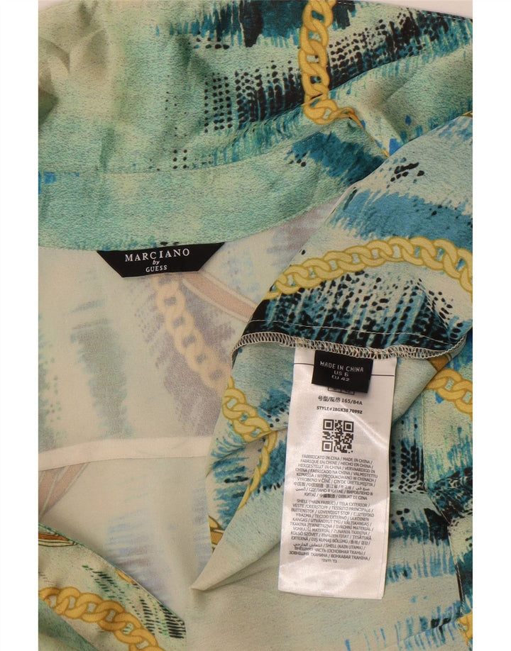 Guess By Marciano Womens Abstract Pattern A-Line Dress US 6 Medium Blue