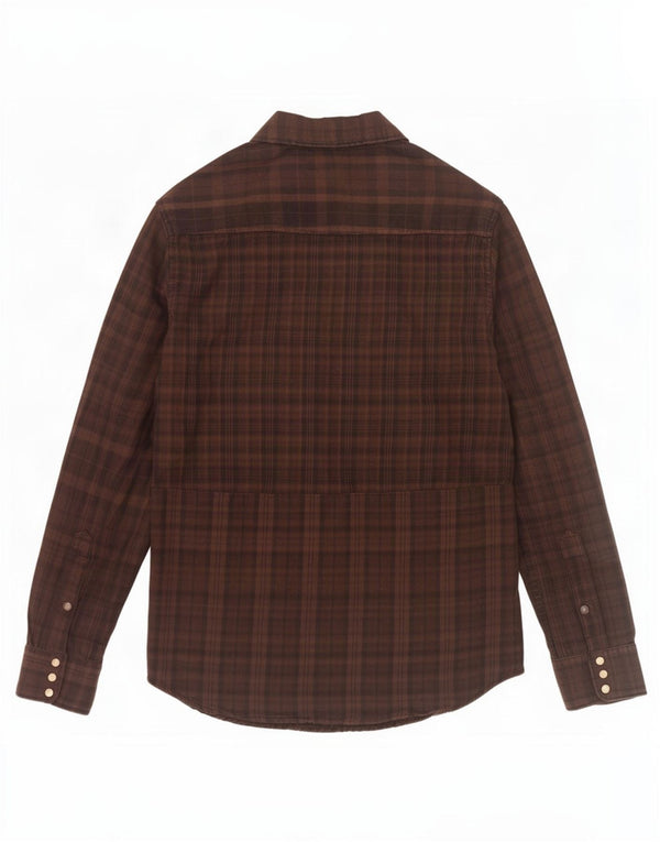 Jack & Jones Mens Flannel Shirt Medium Brown Check Cotton