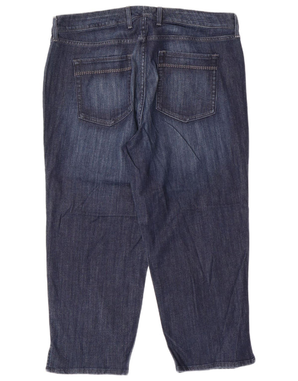 EDDIE BAUER Womens Curvy Capri Jeans US 16 2XL W38 L23 Blue Cotton