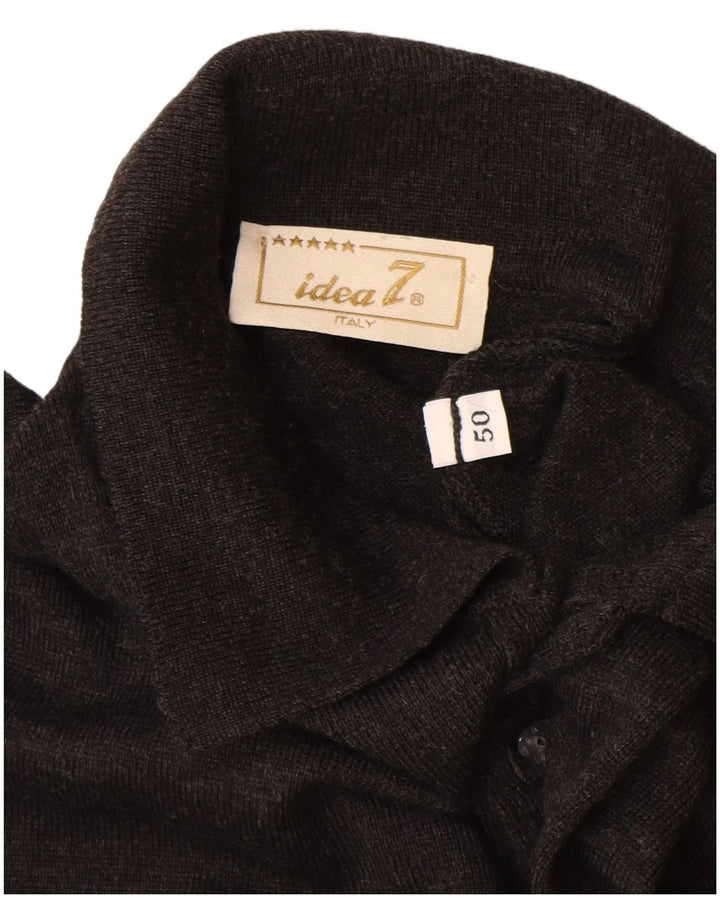 Idea Mens Polo Neck Jumper Sweater IT 50 Medium Grey Wool