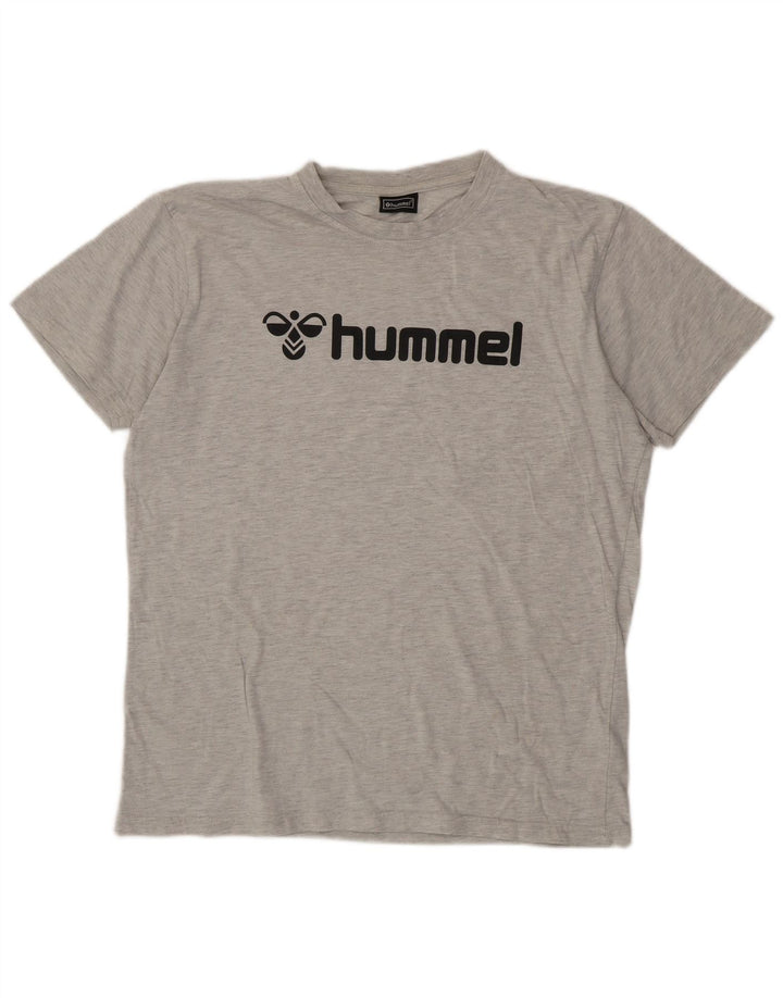 Hummel Mens Graphic T-Shirt Top Large Grey Cotton