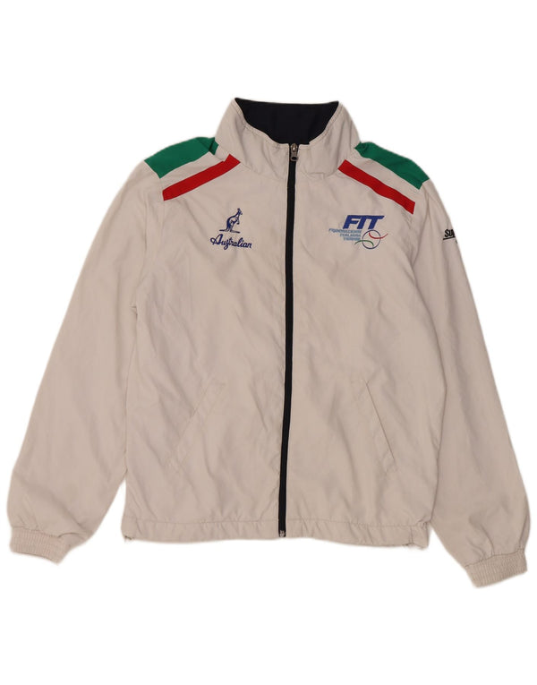 AUSTRALIAN L'ALPINA Mens Italia Tracksuit Top Jacket XS White Colourblock
