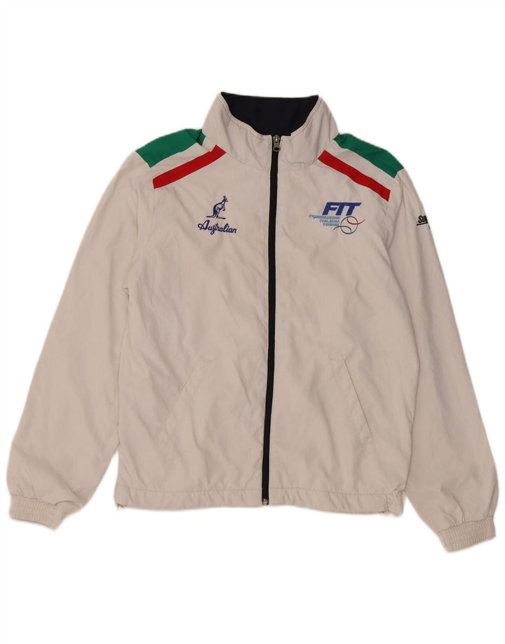 AUSTRALIAN L'ALPINA Mens Italia Tracksuit Top Jacket XS White Colourblock