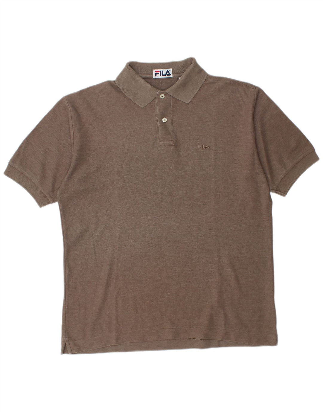 Fila Mens Polo Shirt IT 46 Small Brown Cotton