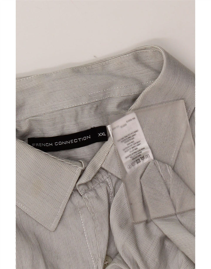 French Connection Mens Shirt 2XL Grey Pinstripe Cotton