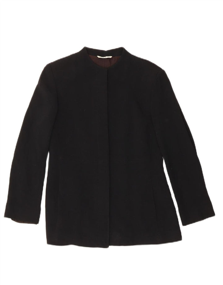 MARELLA Womens Open 3/4 Sleeve Blazer Jacket UK 10 Small Black Viscose