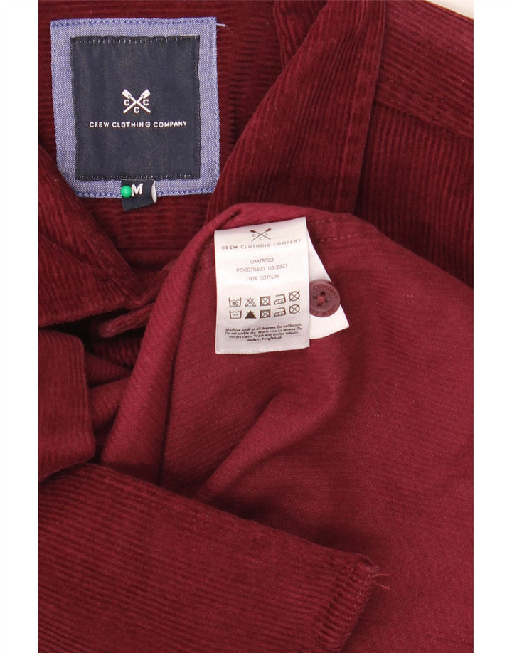 CREW CLOTHING Mens Corduroy Shirt Medium Burgundy Cotton