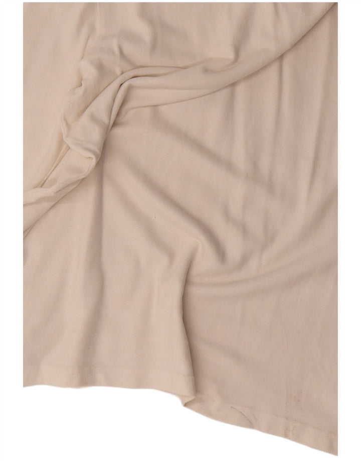 CREW CLOTHING Mens Long Sleeve Polo Shirt Large White Cotton