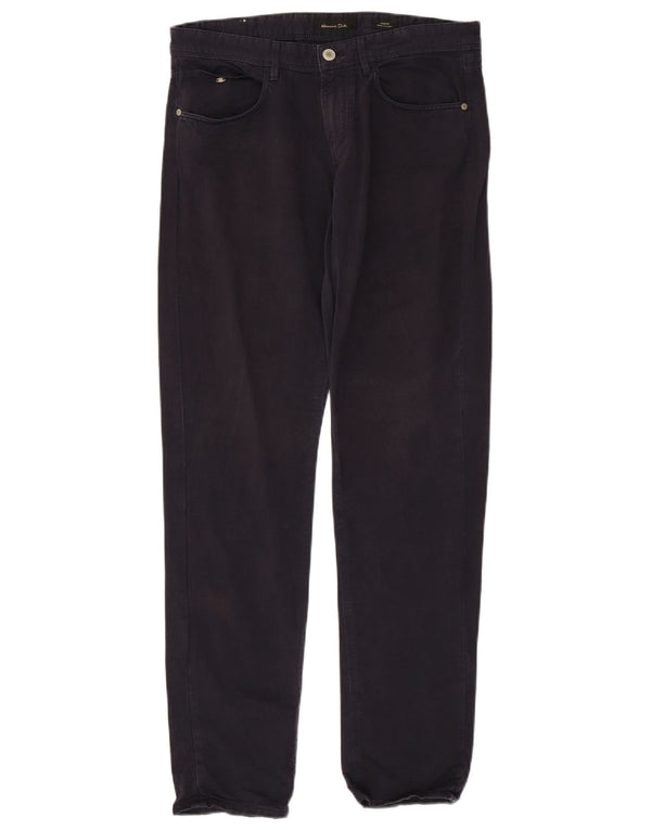 Massimo Dutti Mens Slim Fit Casual Trousers EU 40 Medium W31 L32 Navy Blue