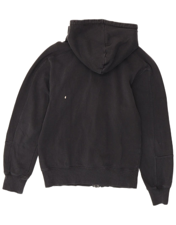 Jordan Womens Oversized Graphic Zip Hoodie Sweater UK 6 XS Black Cotton