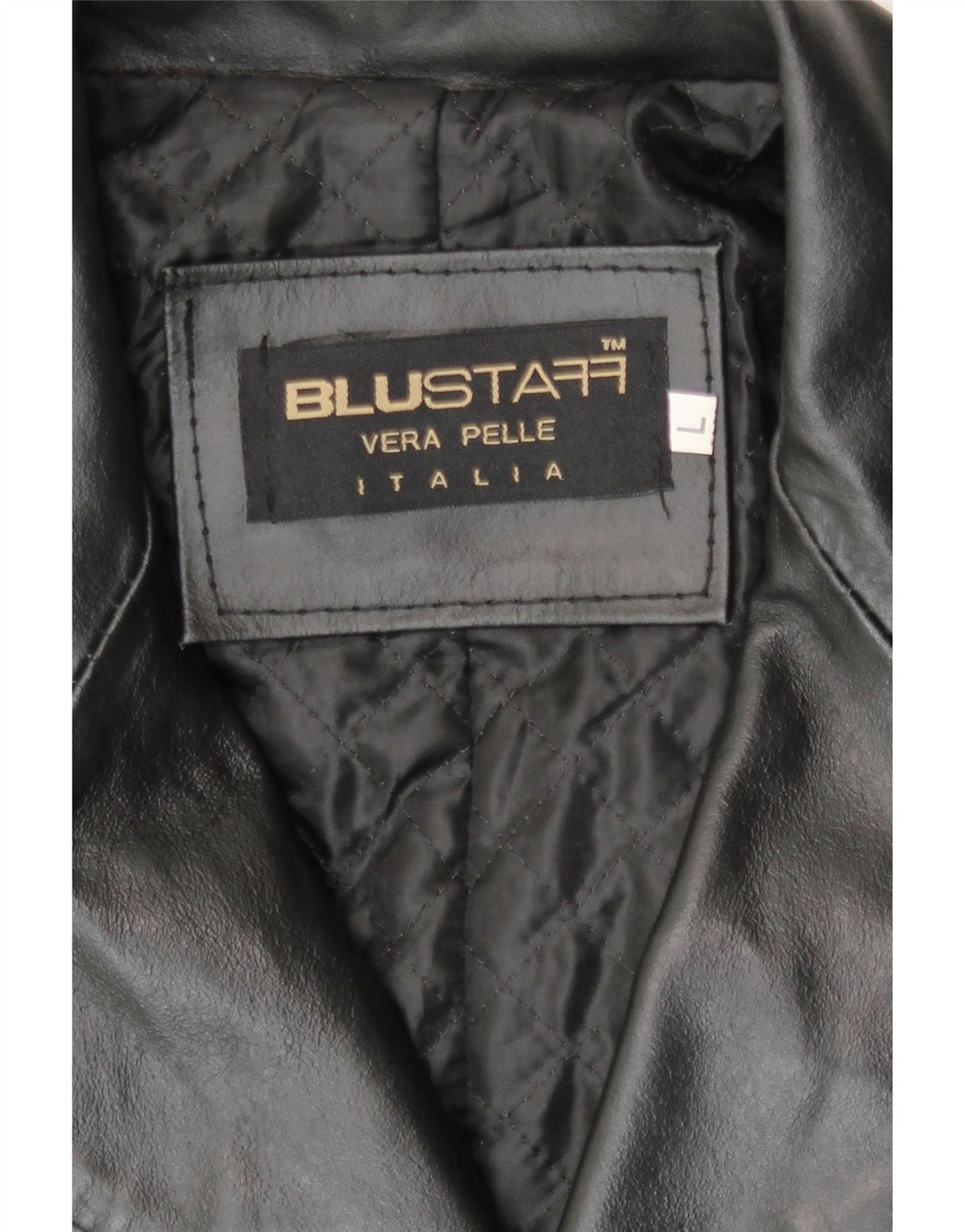 Blustaff Mens Leather Coat UK 40 Large Black Leather