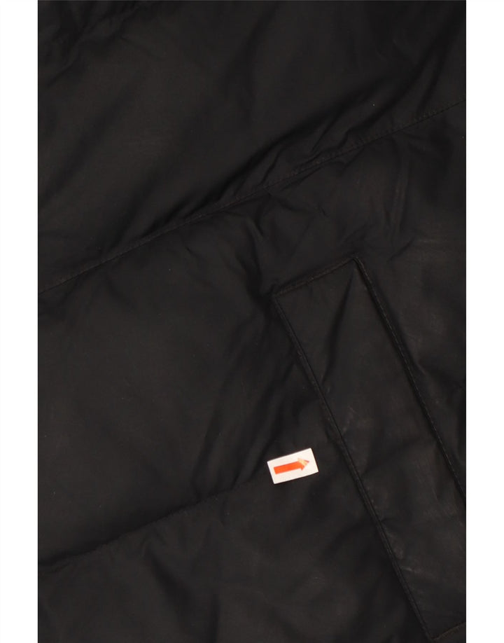 NIKE Boys Hooded Padded Jacket 13-14 Years XL Black Polyester