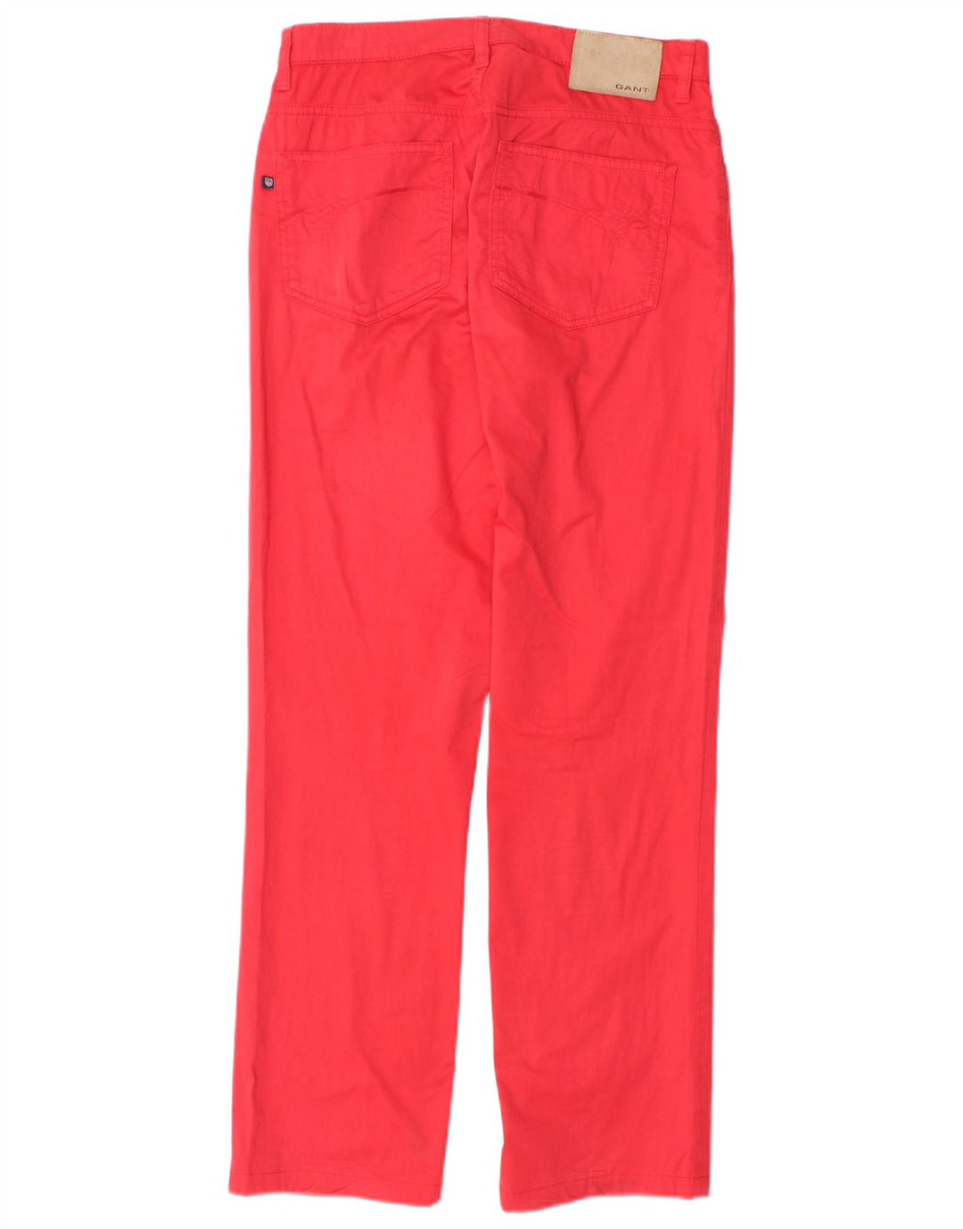 GANT Womens Carol Regular Fit Straight Casual Trousers W28 L29 Red Cotton