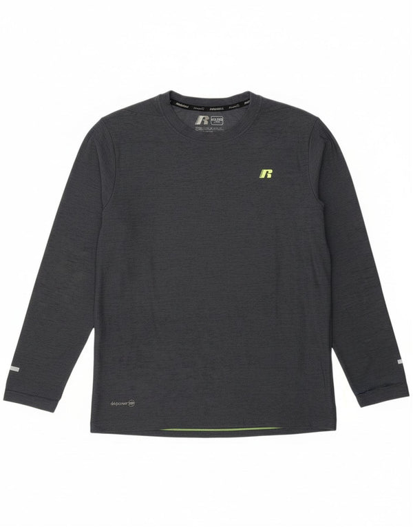 Russell Athletic Boys Top Long Sleeve 14-15 Years XL Grey Polyester Sports