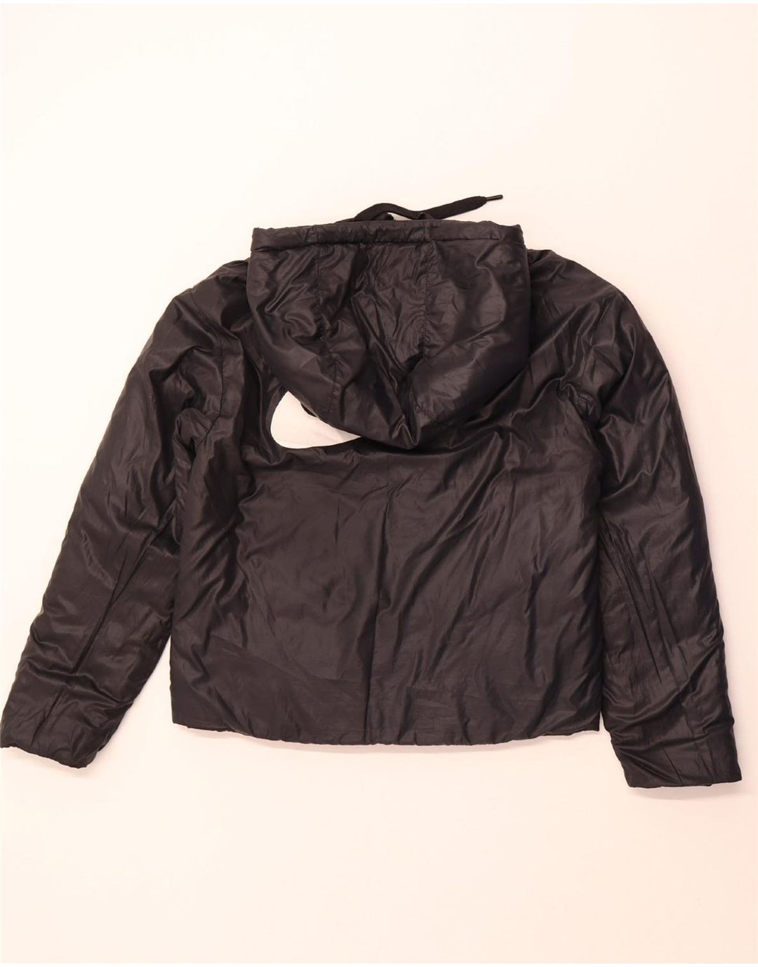 NIKE Womens Hooded Reversible Padded Jacket UK 10 Small Black Polyester