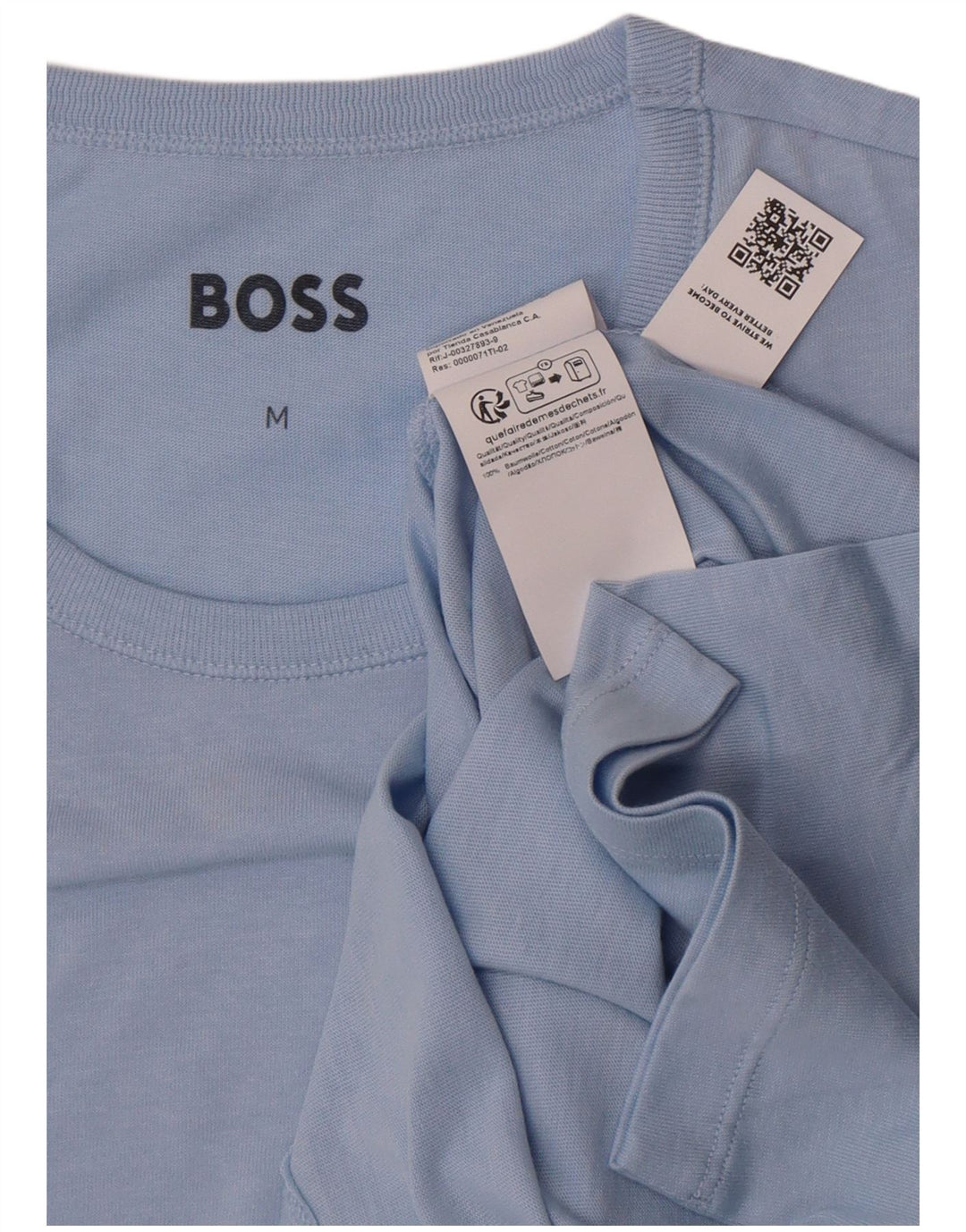 Hugo Boss Mens T-Shirt Top Medium Blue Cotton