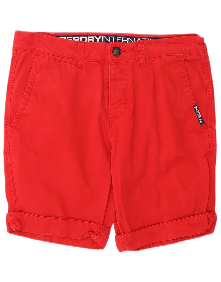 SUPERDRY Mens Chino Shorts Medium W32 Red Cotton