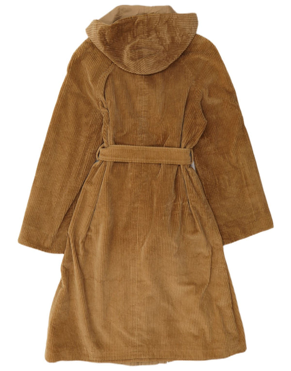 Vintage Womens Hooded Reversible Coat UK 14 Medium Beige