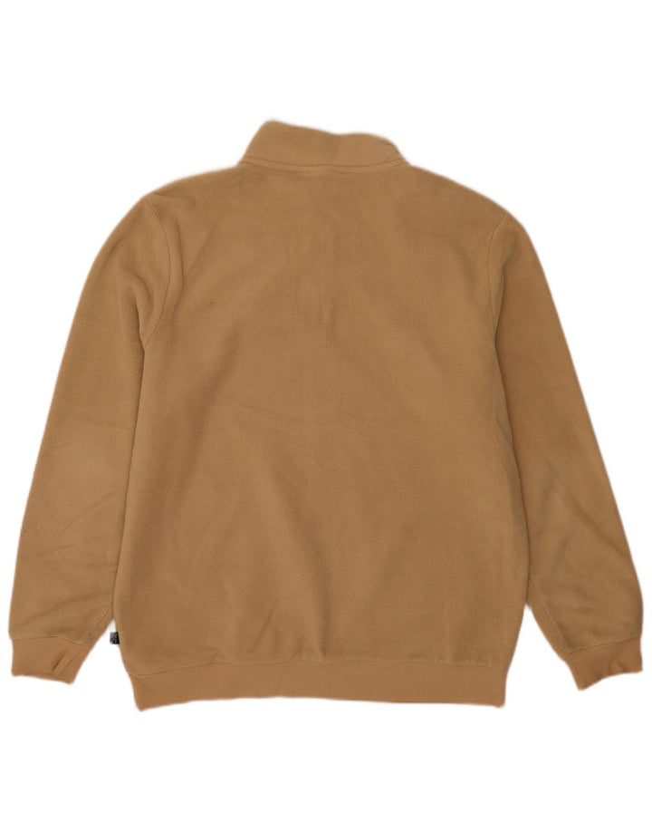 Puma Mens Zip Neck Fleece Jumper Large Beige Polyester