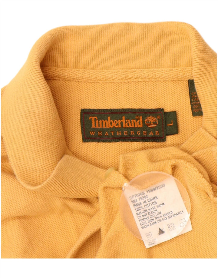 TIMBERLAND Mens Polo Shirt Large Yellow Cotton