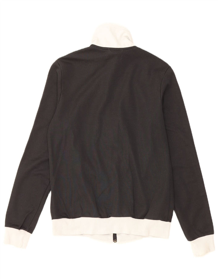 ADIDAS Womens Tracksuit Top Jacket EU 36 Small Black Colourblock Cotton