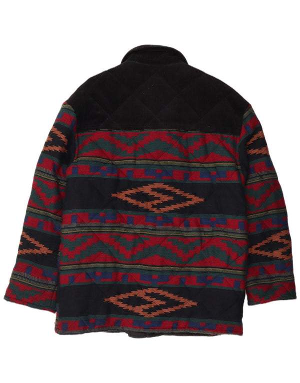 VINTAGE Mens Quilted Jacket UK 40 Large Multicoloured Geometric