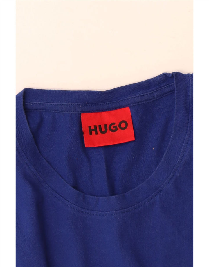 Hugo Boss Mens T-Shirt Top Large Blue Cotton