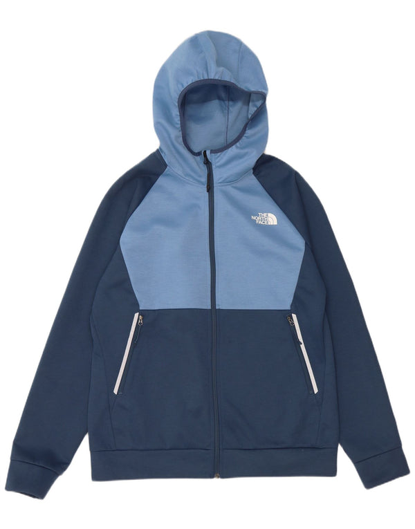 The North Face Mens Zip Hoodie Sweater Large Navy Blue Colourblock
