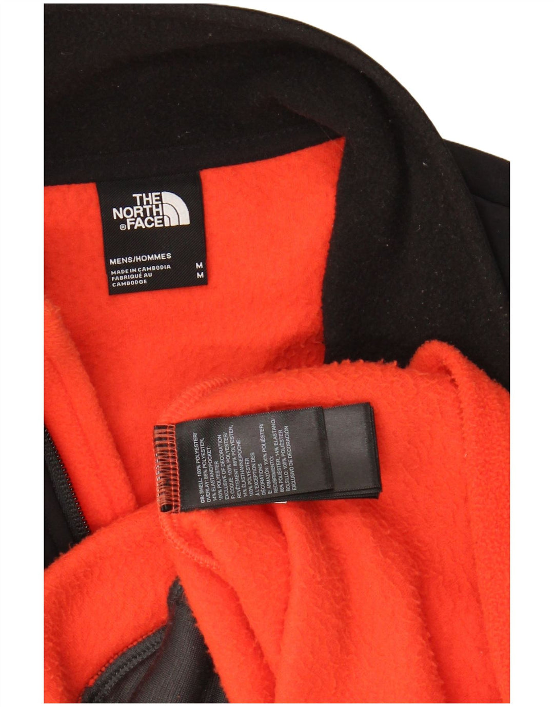 THE NORTH FACE Mens Fleece Jacket UK 38 Medium Orange Colourblock