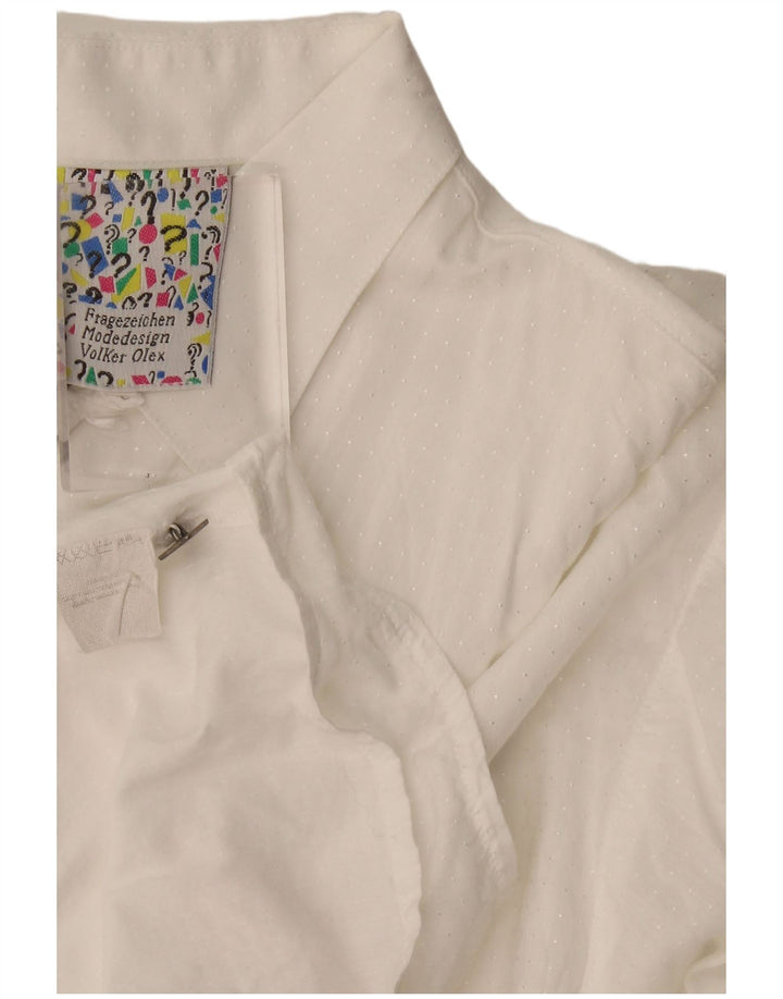 Vintage Mens Pullover Shirt Large White Spotted
