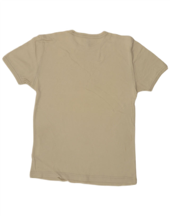 Lee Womens T-Shirt Top UK 14 Large Beige Cotton
