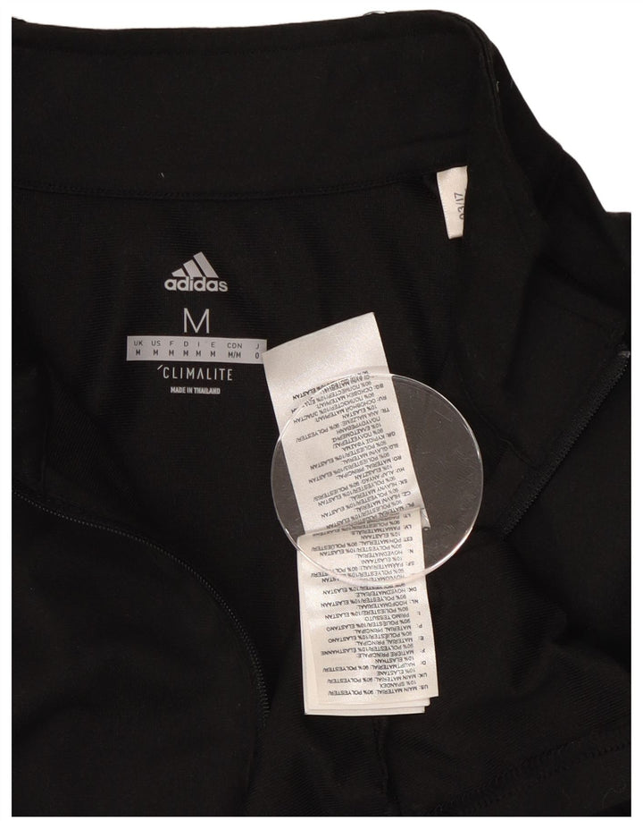 Adidas Mens Climalite Zip Neck Pullover Tracksuit Top Medium Black