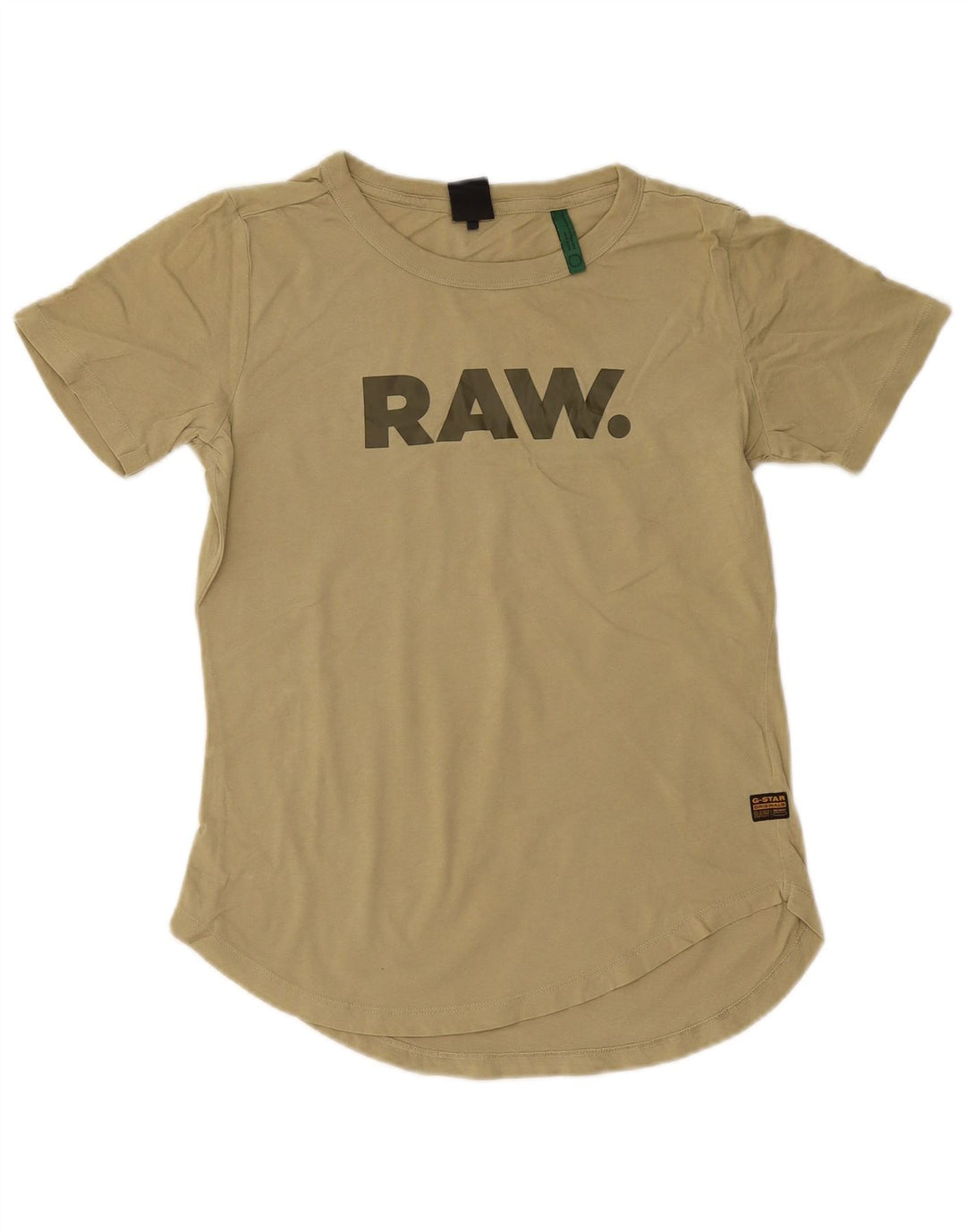 G-STAR Womens Graphic T-Shirt Top UK 12 Medium Khaki Cotton