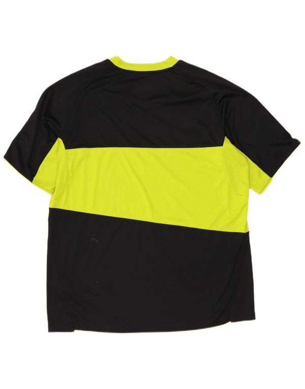 Nike Mens Dri Fit Graphic T-Shirt Top Large Black Colourblock Sports