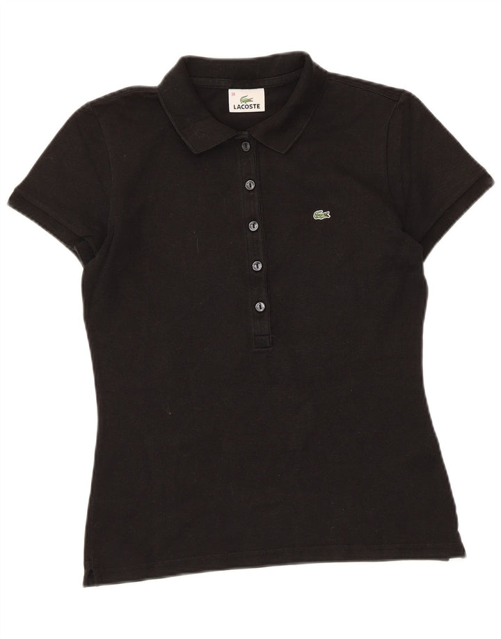 Lacoste Womens Polo Shirt Size 38 Medium Black Cotton